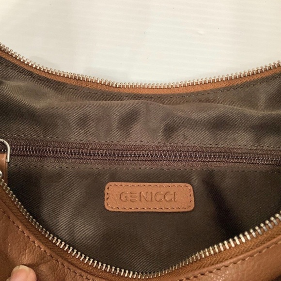 Genicci Leather Womens Convertible Backpack Tote Purse Bag Brown Cognac NEW - Picture 6 of 9